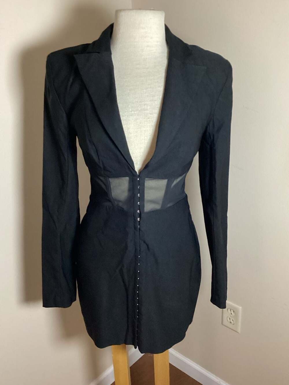 Michael Costello x Chase Jacket Dress in Black